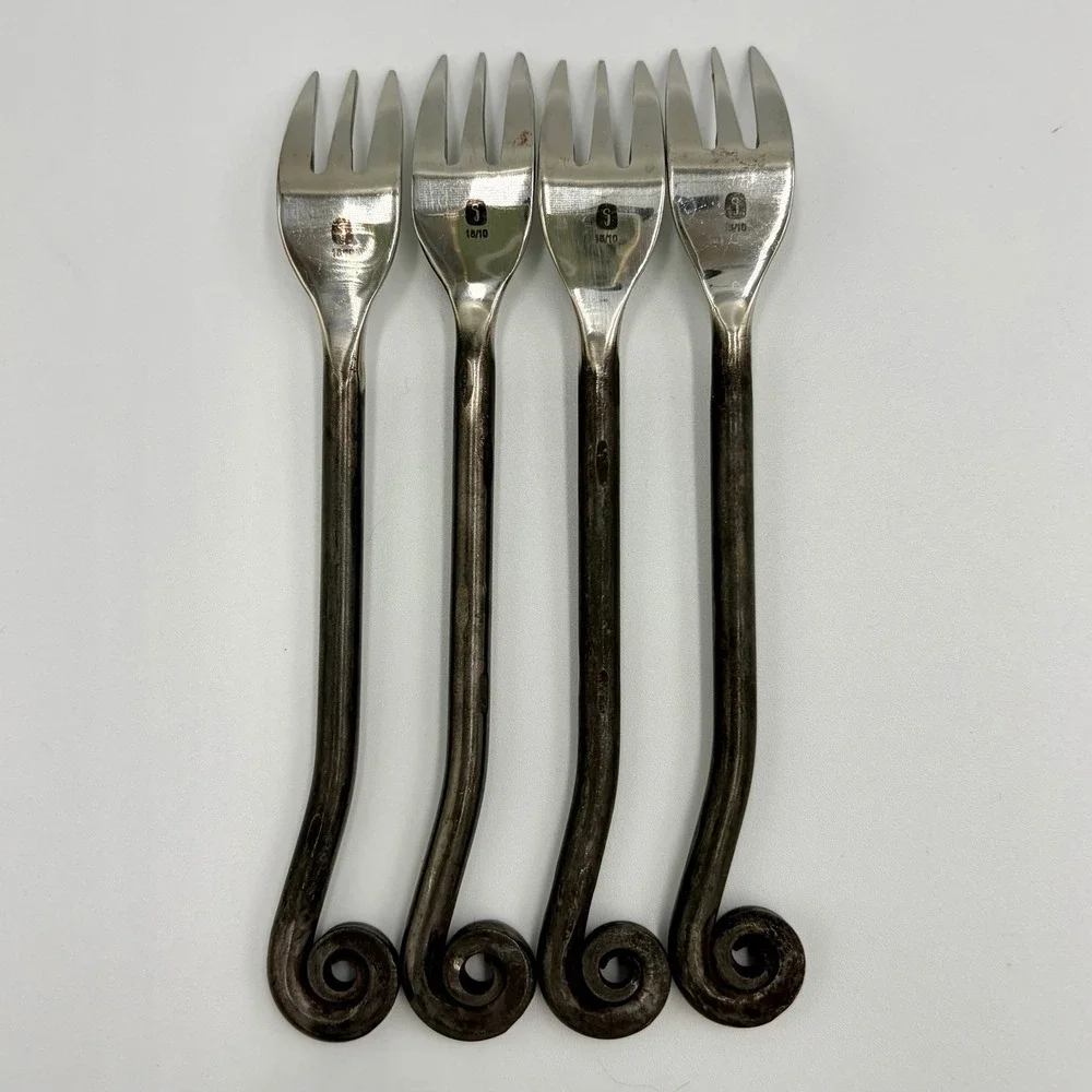Gourmet Settings (GS) TREBLE CLEF 18/10 Stainless Steel Cocktail Forks SET OF 4